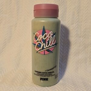 VICTORIAS SECRET PINK COCO CHILL EXFOLIATING BODY WASH CANNIBAS OIL 16 oz NEW